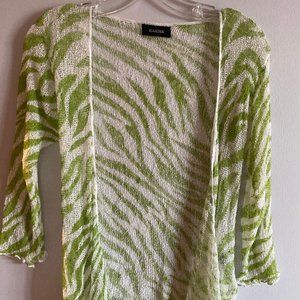 Kaktus Citrine & White Loose-Weave Jacket - OS Fits Most